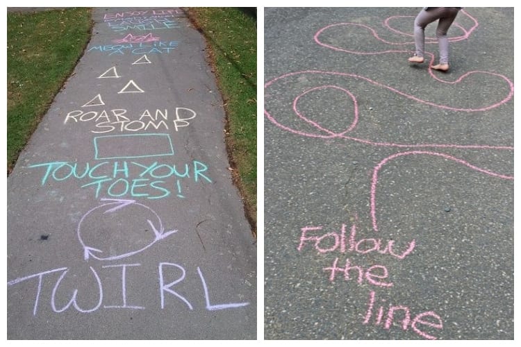 colors and shapes on sidewalk