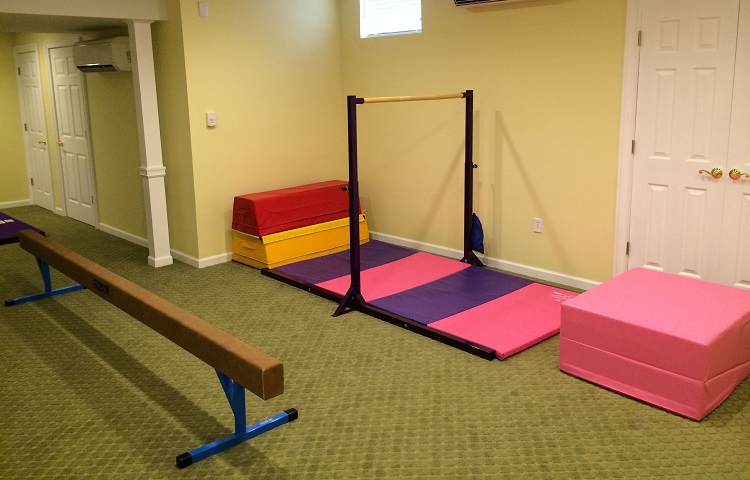 remodelling basement for kids gymnastic